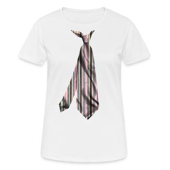 imprimé cravate tshirt japonais gravure sur bois imprimé- - T-shirt respirant Femme - blanc - Devant - AI Model Female 172 dark (172cm)