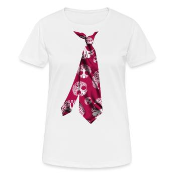 T-shirt printed necktie tree of life pattern. - Women's Breathable T-Shirt - white - Front - AI Model Female 172 dark (172cm)