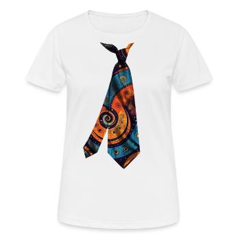 T-shirt cravate imprimé coloré motif africain - T-shirt respirant Femme - blanc - Devant - AI Model Female 172 dark (172cm)