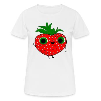 strawberry - Women's Breathable T-Shirt - white - Front - AI Model Female 172 dark (172cm)