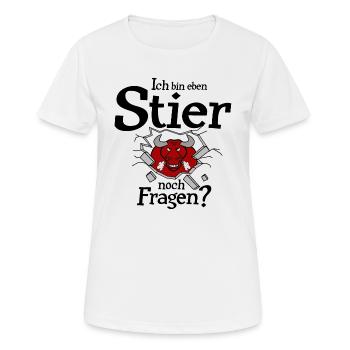 Stier Sternzeichen Tierkreiszeichen - Frauen T-Shirt atmungsaktiv - Weiß - Vorne - AI Model Female 172 dark (172cm)
