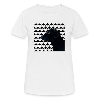 black labrador with heart - Women's Breathable T-Shirt - white - Front - AI Model Female 172 dark (172cm)