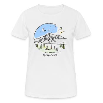 Weisshorn 4000er Mountain Valais Mountaineer Souvenir - Women's Breathable T-Shirt - white - Front - AI Model Female 172 dark (172cm)