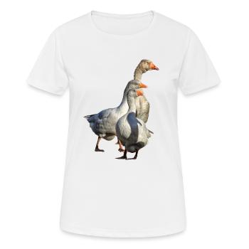 Geese belong to the waterfowl - Women's Breathable T-Shirt - white - Front - AI Model Female 172 dark (172cm)