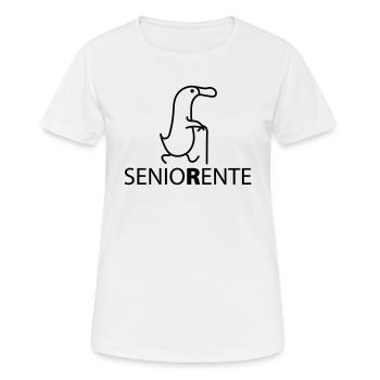 Senior Ente Rente - Frauen T-Shirt atmungsaktiv - Weiß - Vorne - AI Model Female 172 dark (172cm)