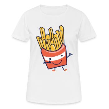 frite frites drôles humour frites - T-shirt respirant Femme - blanc - Devant - AI Model Female 172 dark (172cm)