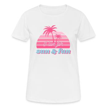 Sun & fun shirt - Women's Breathable T-Shirt - white - Front - AI Model Female 172 dark (172cm)