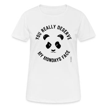 Visage du lundi - T-shirt respirant Femme - blanc - Devant - AI Model Female 172 dark (172cm)