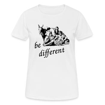 Samariter - be different - Frauen T-Shirt atmungsaktiv - Weiß - Vorne - AI Model Female 172 dark (172cm)