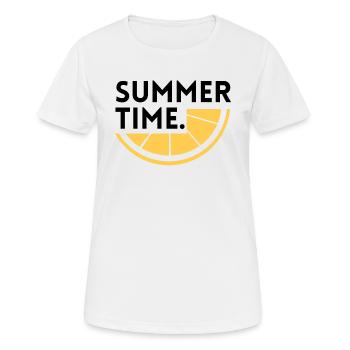 Sommerzeit - Zitrone - Frauen T-Shirt atmungsaktiv - Weiß - Vorne - AI Model Female 172 dark (172cm)