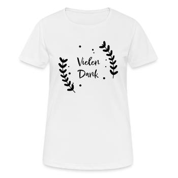 Vielen Dank - Frauen T-Shirt atmungsaktiv - Weiß - Vorne - AI Model Female 172 dark (172cm)