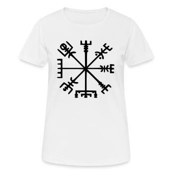 Vegvísir (Viking-Kompass) - Frauen T-Shirt atmungsaktiv - Weiß - Vorne - AI Model Female 172 dark (172cm)