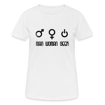 Homme Femme Geek Sexe Symboles Chemise - T-shirt respirant Femme - blanc - Devant - AI Model Female 172 dark (172cm)