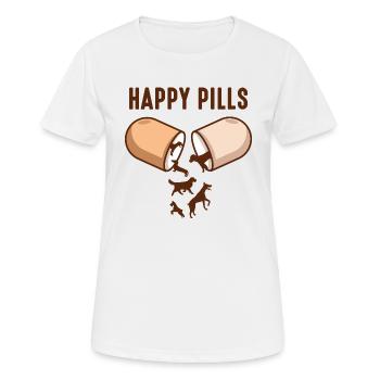 Chiens heureux de pillules - T-shirt respirant Femme - blanc - Devant - AI Model Female 172 dark (172cm)
