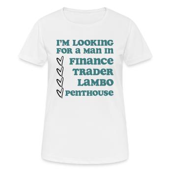I'm looking for a man in finance - Women's Breathable T-Shirt - white - Front - AI Model Female 172 dark (172cm)
