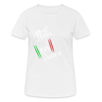 Italien im Herzen Italia nel cuore amore Geschenk - Frauen T-Shirt atmungsaktiv - Weiß - Vorne - AI Model Female 172 dark (172cm)