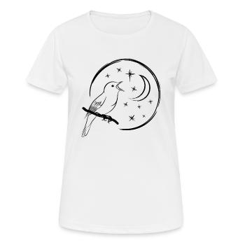 singende Nachtigall / singender Vogel - Frauen T-Shirt atmungsaktiv - Weiß - Vorne - AI Model Female 172 dark (172cm)