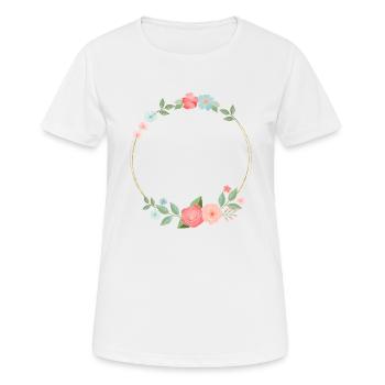 Flower wreath. modern. Customizable as a gift - Women's Breathable T-Shirt - white - Front - AI Model Female 172 dark (172cm)