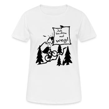 MTB - Mountainbike - Frauen T-Shirt atmungsaktiv - Weiß - Vorne - AI Model Female 172 dark (172cm)