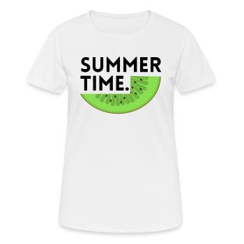 Sommerzeit - Kiwi - Frauen T-Shirt atmungsaktiv - Weiß - Vorne - AI Model Female 172 dark (172cm)