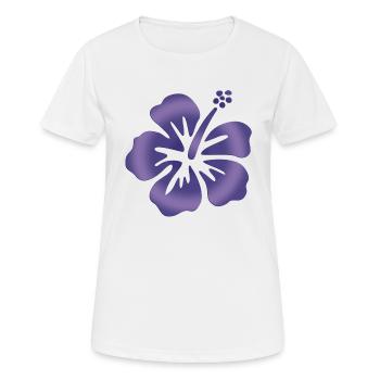 Hibiscus Bleu - T-shirt respirant Femme - blanc - Devant - AI Model Female 172 dark (172cm)