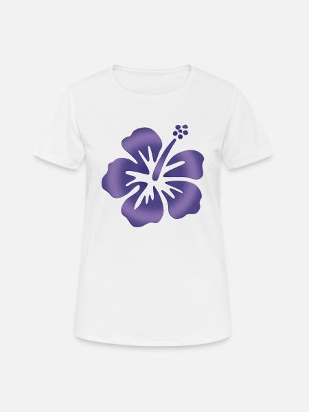Hibiscus Bleu - T-shirt respirant Femme - blanc