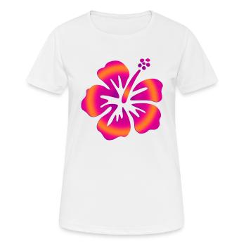 Hibiscus rose - T-shirt respirant Femme - blanc - Devant - AI Model Female 172 dark (172cm)