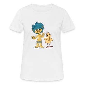 Plumps & Küken - Frauen T-Shirt atmungsaktiv - Weiß - Vorne - AI Model Female 172 dark (172cm)