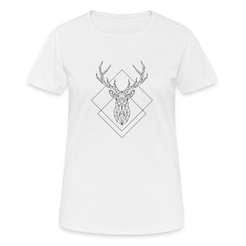 Polygon Hirsch - T-shirt respirant Femme - blanc - Devant - AI Model Female 172 dark (172cm)