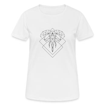 Polygone Eléphant - T-shirt respirant Femme - blanc - Devant - AI Model Female 172 dark (172cm)