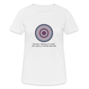 Mandala – Spirituelles Zitat - Frauen T-Shirt atmungsaktiv - Weiß - Vorne - AI Model Female 172 dark (172cm)