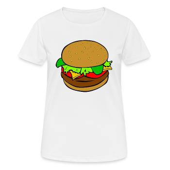 Burger Hamburger idée cadeau repas de restauration rapide - T-shirt respirant Femme - blanc - Devant - AI Model Female 172 dark (172cm)