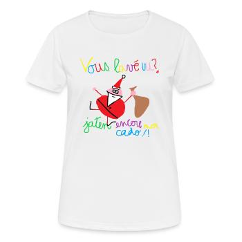 Vous lavé vu ? - T-shirt respirant Femme - blanc - Devant - AI Model Female 172 dark (172cm)