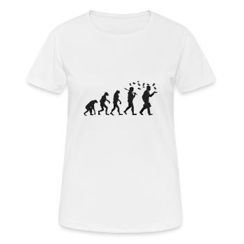 Evolution - Kapitalist - Geschenk - Frauen T-Shirt atmungsaktiv - Weiß - Vorne - AI Model Female 172 dark (172cm)
