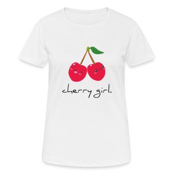 cherry girl Kirschen Mädchen Frau Obst Geschenk - Frauen T-Shirt atmungsaktiv - Weiß - Vorne - AI Model Female 172 dark (172cm)