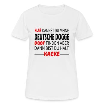 Deutsche Dogge Hunde Shirt Geschenk - Frauen T-Shirt atmungsaktiv - Weiß - Vorne - AI Model Female 172 dark (172cm)
