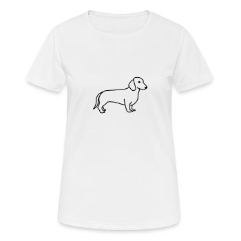 Dackel - Frauen T-Shirt atmungsaktiv - Weiß - Vorne - AI Model Female 172 dark (172cm)