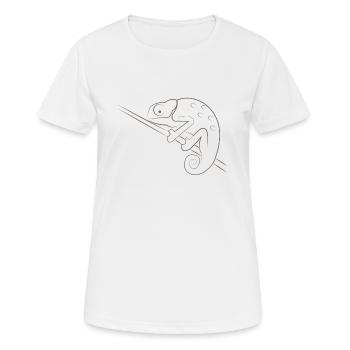 chamaeleon - Frauen T-Shirt atmungsaktiv - Weiß - Vorne - AI Model Female 172 dark (172cm)