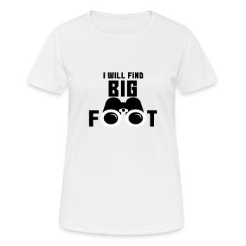 Big Foot Recherche Hunter Camping Monster cadeau - T-shirt respirant Femme - blanc - Devant - AI Model Female 172 dark (172cm)