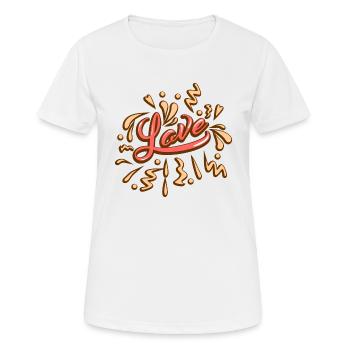 Love love - Women's Breathable T-Shirt - white - Front - AI Model Female 172 dark (172cm)