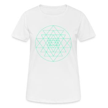 Sri Yantra Turquoise - Women's Breathable T-Shirt - white - Front - AI Model Female 172 dark (172cm)