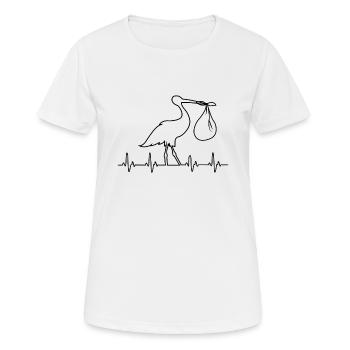 Gift idea for midwife - stork - Women's Breathable T-Shirt - white - Front - AI Model Female 172 dark (172cm)