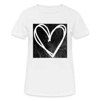 Individuelles Herzdesign - Frauen T-Shirt atmungsaktiv - Weiß - Vorne - AI Model Female 172 dark (172cm)