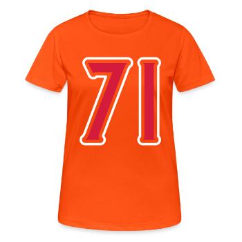 Symbole numérique 71 - T-shirt respirant Femme - orange néon - Devant - AI Model Female 172 dark (172cm)