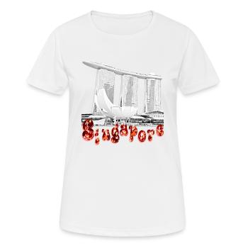 MARINA BAY SANDS - Women's Breathable T-Shirt - white - Front - AI Model Female 172 dark (172cm)