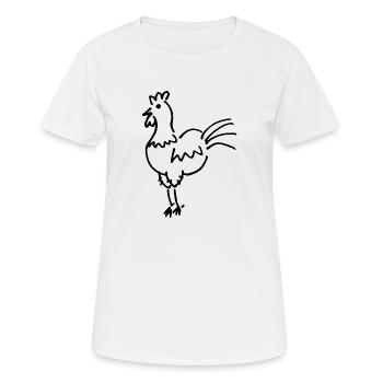 Rooster drawing black - Women's Breathable T-Shirt - white - Front - AI Model Female 172 dark (172cm)