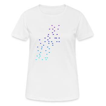 Bunte Herzen blau Geschenkidee - Frauen T-Shirt atmungsaktiv - Weiß - Vorne - AI Model Female 172 dark (172cm)