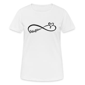 Golden Retriever love infinity symbol - Women's Breathable T-Shirt - white - Front - AI Model Female 172 dark (172cm)