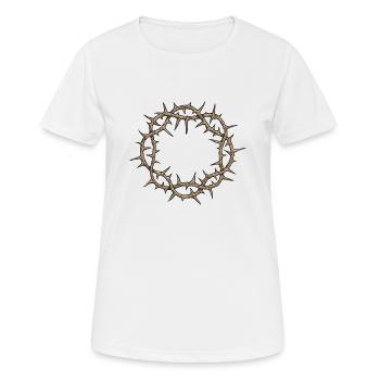 Couronne d’épines de Jésus-Christ - T-shirt respirant Femme - blanc - Devant - AI Model Female 172 dark (172cm)