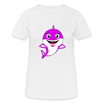 shark 1 Pixabay - Frauen T-Shirt atmungsaktiv - Weiß - Vorne - AI Model Female 172 dark (172cm)